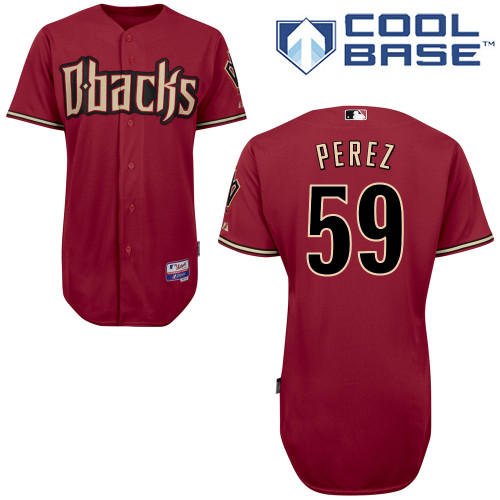 Oliver Perez #59 Youth Baseball Jersey-Arizona Diamondbacks Authentic Alternate Red Cool Base MLB Jersey
